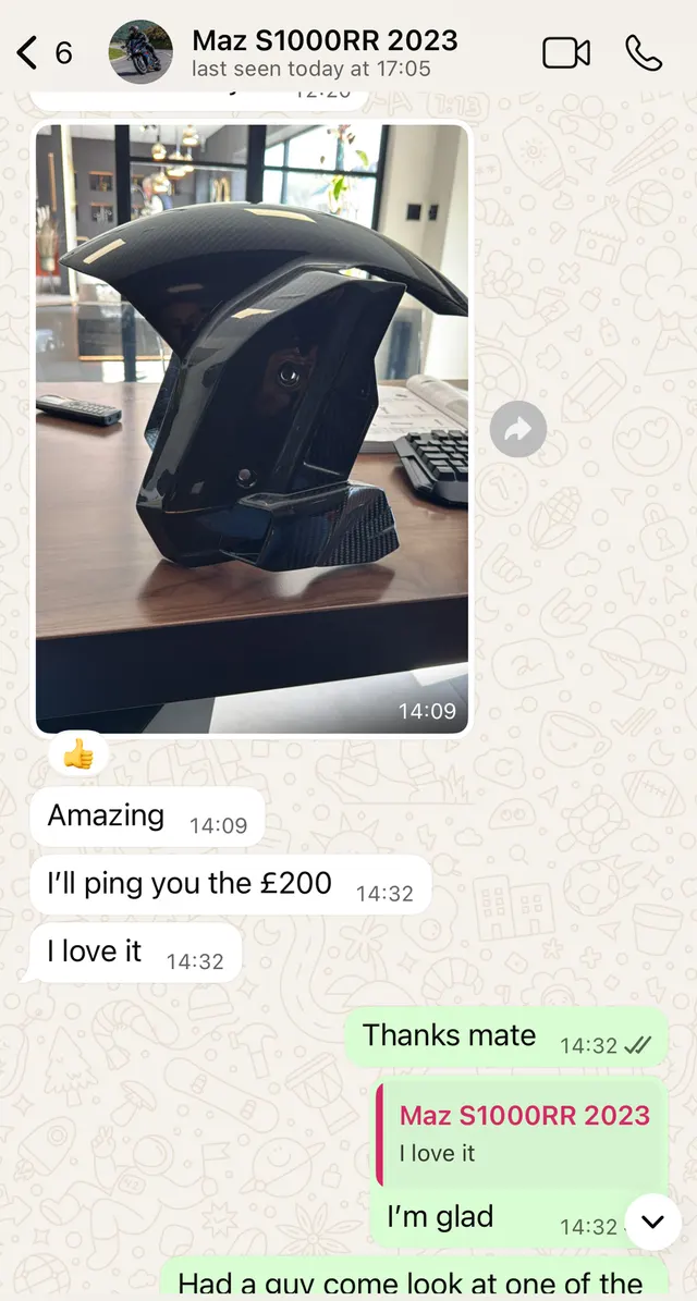 Customer WhatsApp screenshot — customer 3