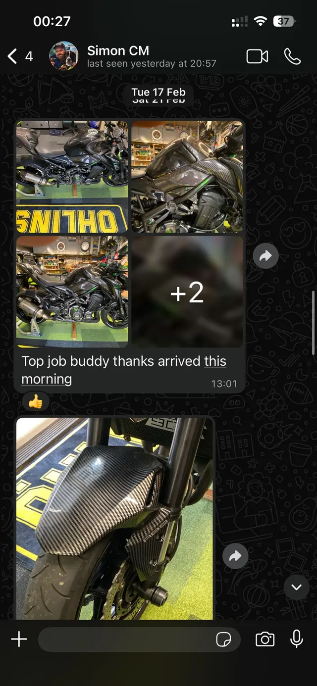 Customer WhatsApp screenshot — Simon CM
