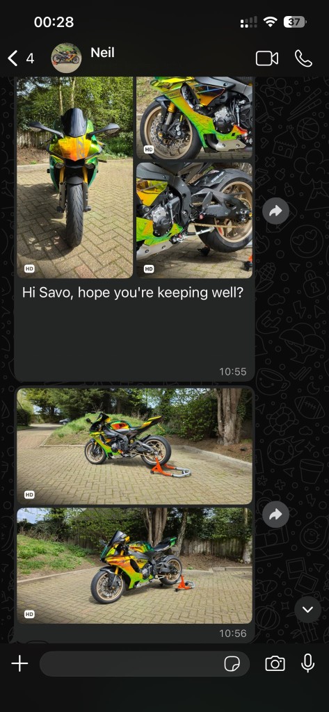 Customer WhatsApp screenshot — Neil